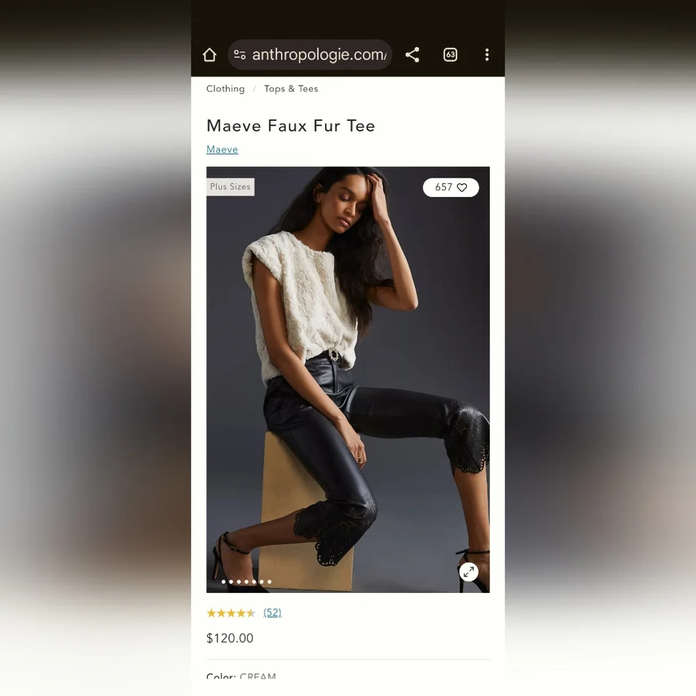 Maeve By Anthropologie Faux Fur Soft Lined Womens XL Short Sleeve Pullover Top - Picture 10 of 10